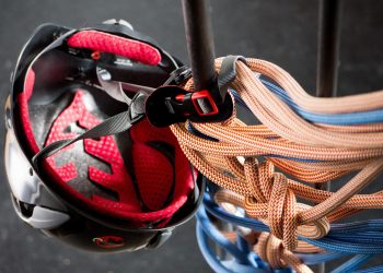 rock climbing, helmet, rope